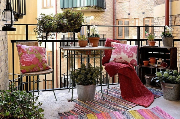 balcón tapiz patio balcón alfombra muebles de jardín de colores