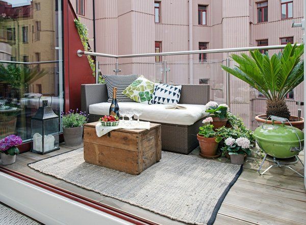Patio de diseño de patio Alfombra de terraza urbana moderna
