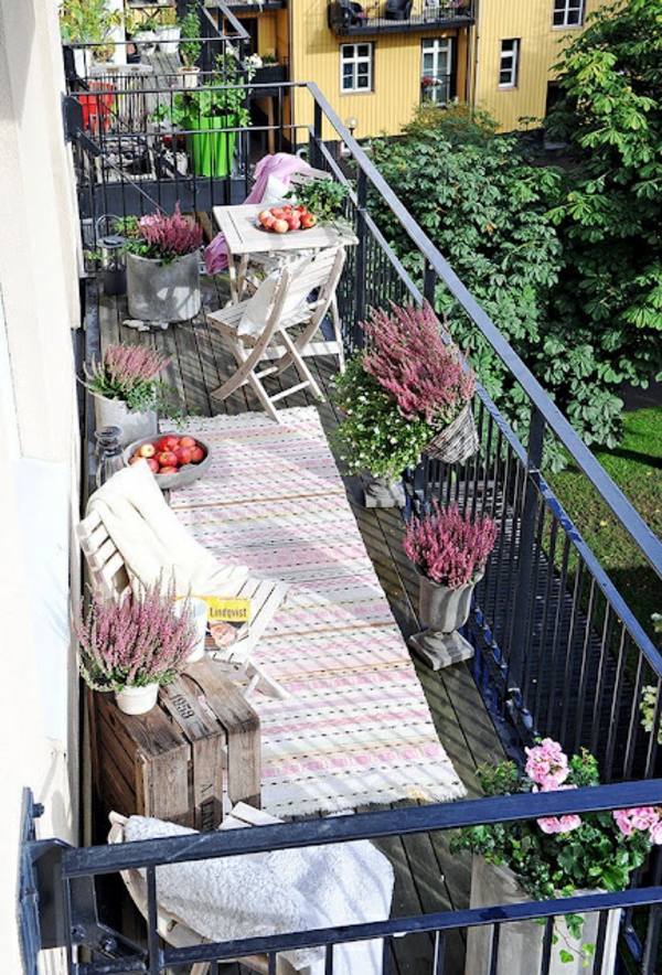 balcony tapestry deco ideas balcony plants folding chairs