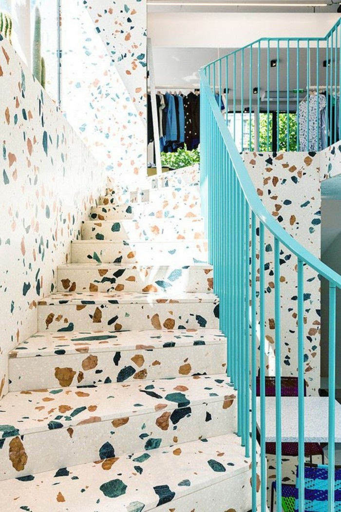 terrazzo tiles flooring stairs steps