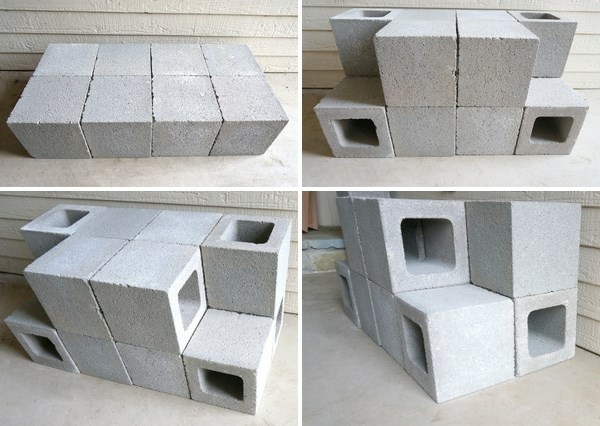 trone sete bygge blokker av betongblokker