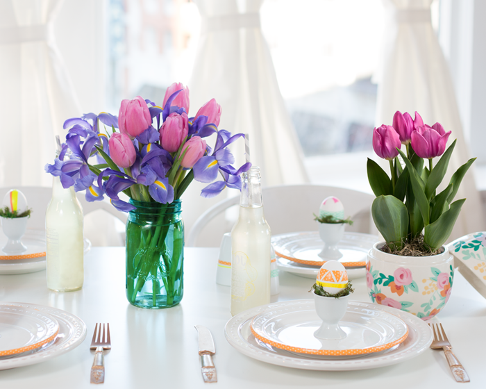 décoration de table idées florales de décoration de pâques fleurs de printemps