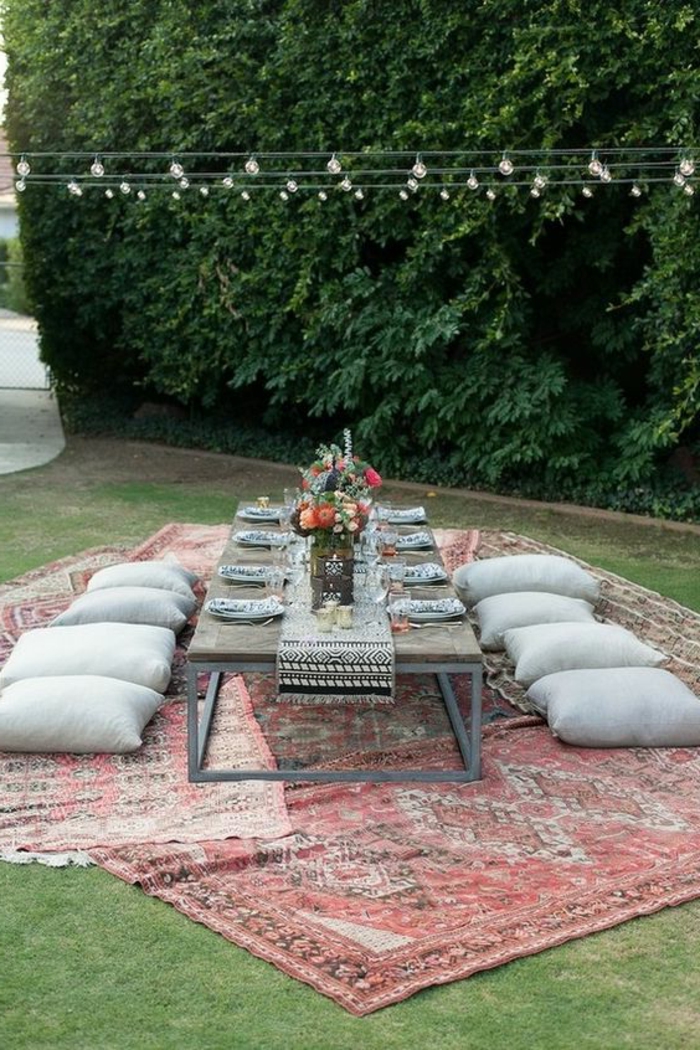 餐桌装饰花园派对花座椅靠垫地毯