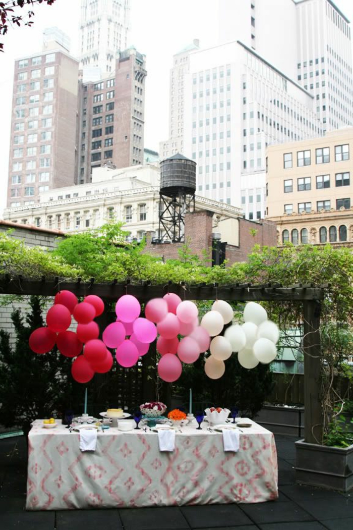 桌装饰花园党装饰想法花园气球
