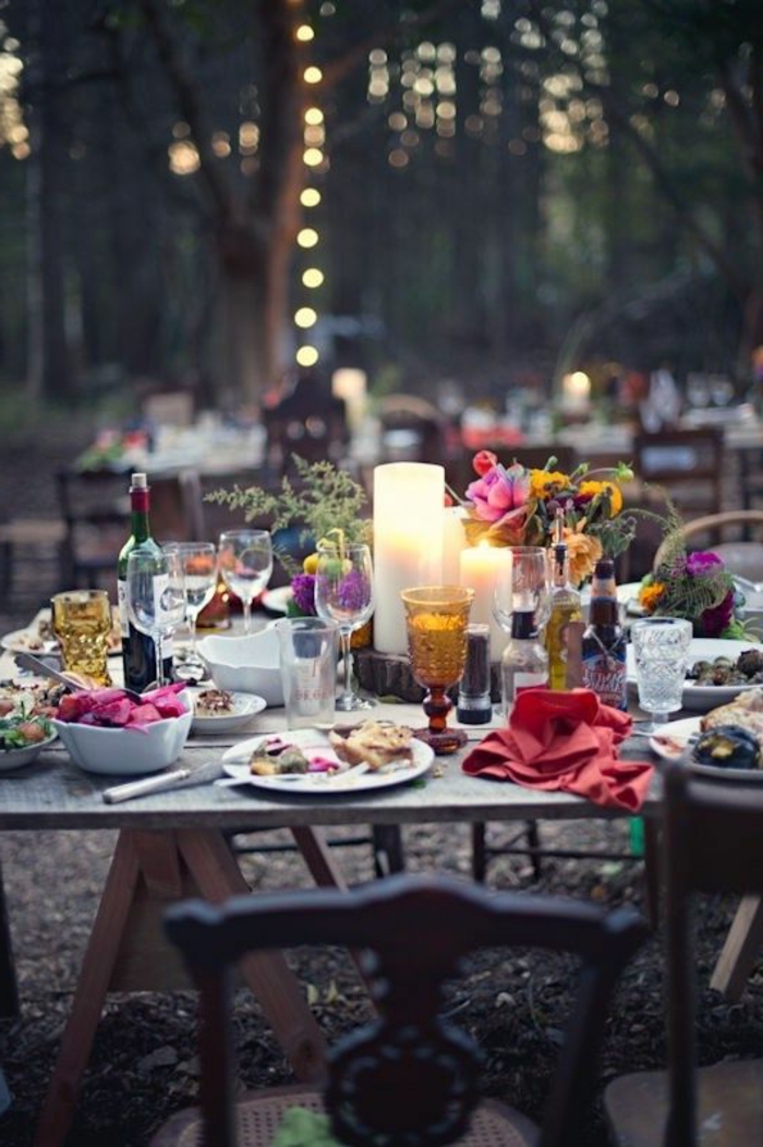 餐桌装饰花园派对蜡烛鲜花庭院灯