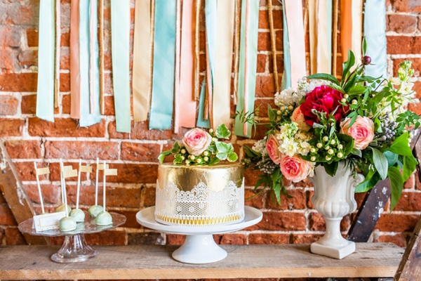 table decoration ideas country style wooden table brick wall dessert buffet pie cake