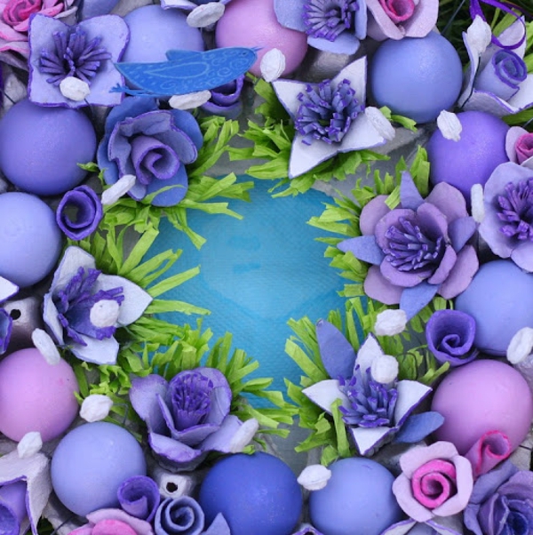 表装饰复活节彩蛋复活节花圈紫色
