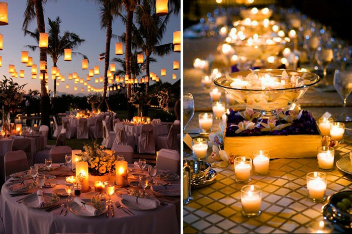 πίνακας διακόσμηση γάμου floral deco κεριά φώτα ανέμου