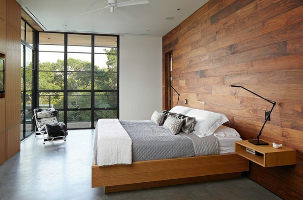 Stolní lampy rám postele dřevěné stěny dřevo textury