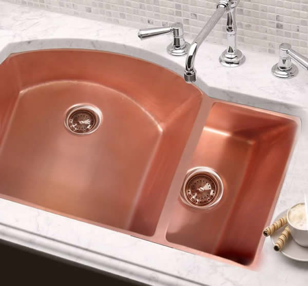 Great rinse copper oval basin marble side surface