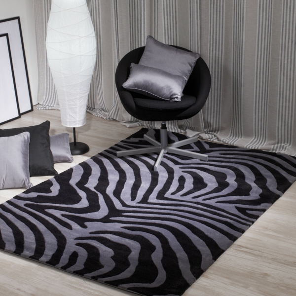 sen koberec moderní černá šedá zebra vzor sancarlos.es