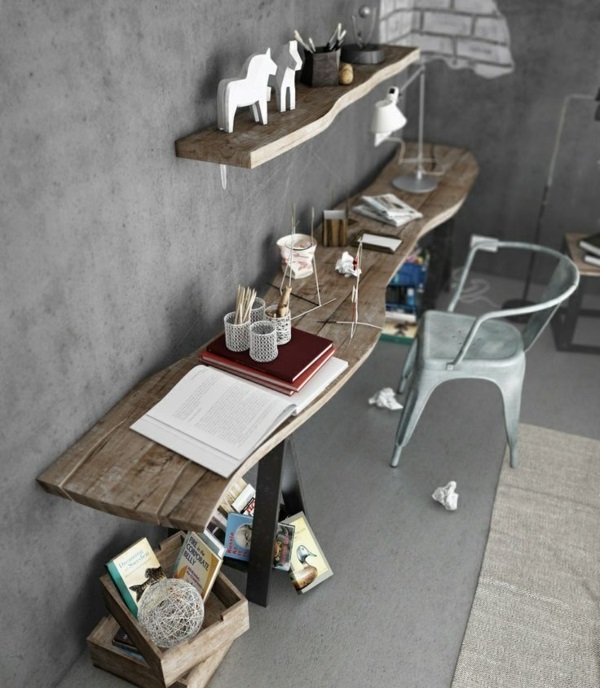 drijfhout tafel salontafel muurschildering