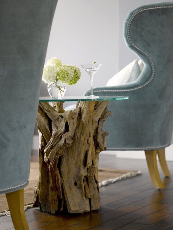 drijfhout tafel salontafel zelfbouw leunstoel