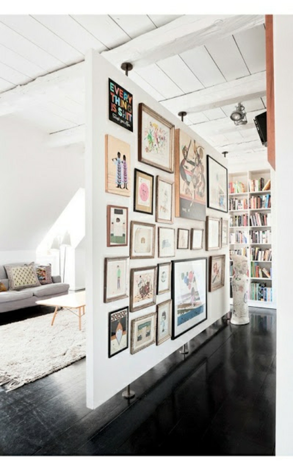 pertvaros sienų dekoravimo kambarys separator idėjas atviras gyvenamasis plotas