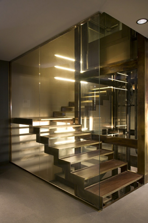 楼梯设计思路内置的glasolator照明