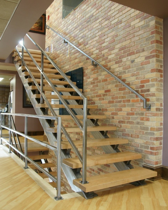 σκάλες ιδέες κιγκλίδωμα σχεδίασης τοίχο από τούβλα