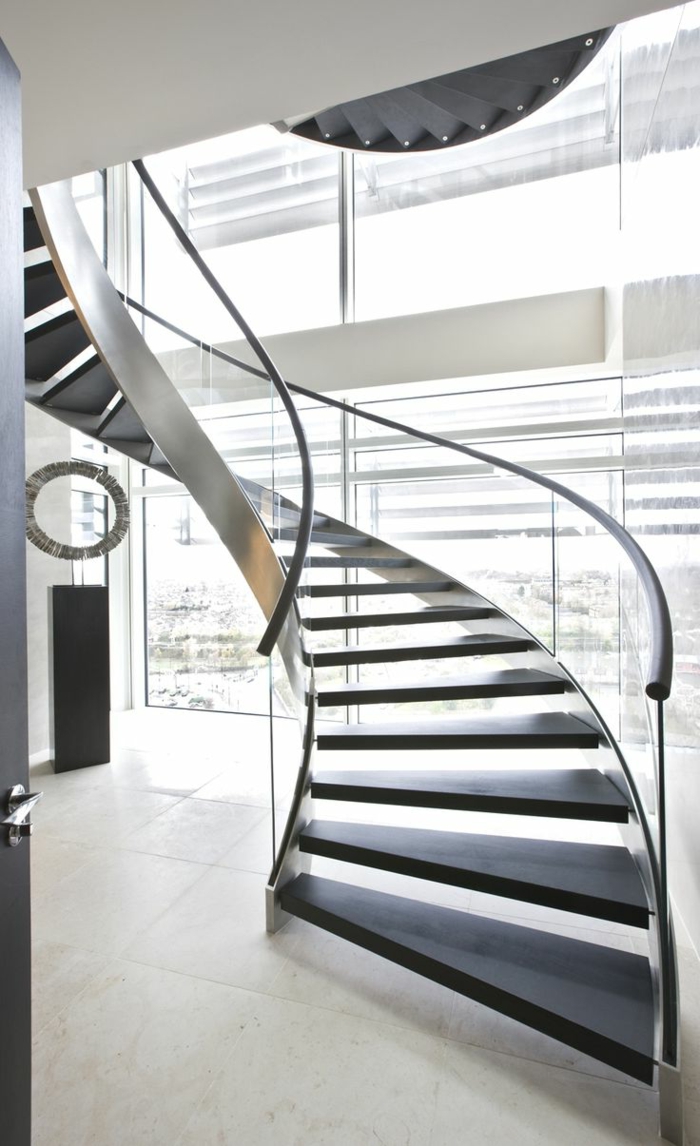 stair railing glass spiral staircase panoramic tile floor tile
