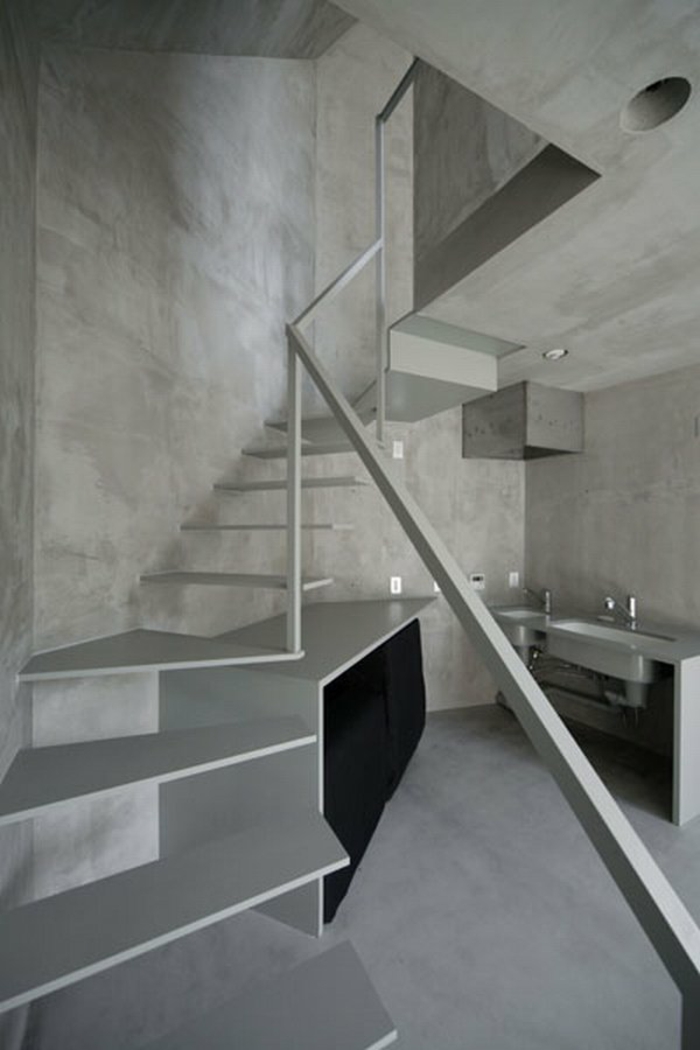 staircase shape concrete optic floating steps