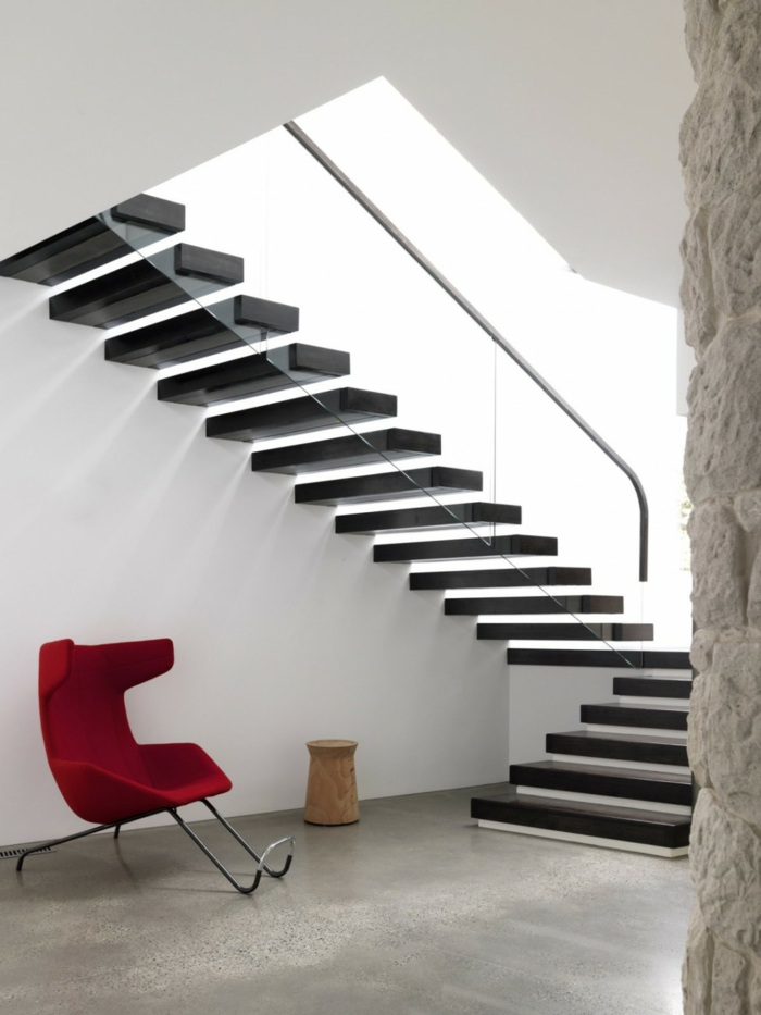 楼梯设计玻璃楼梯独立式楼梯台阶黑色