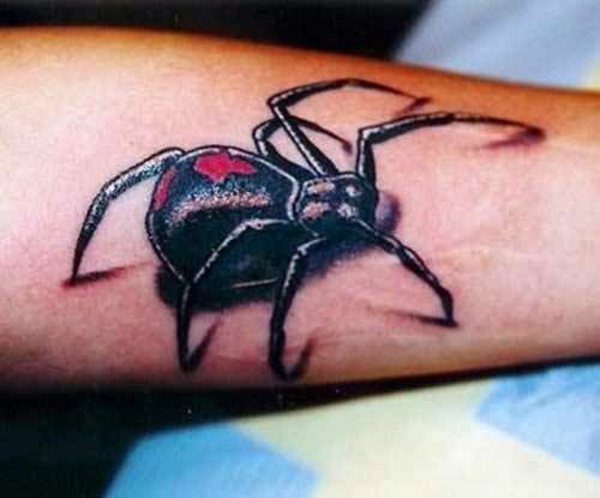 前臂纹身设计思想蜘蛛