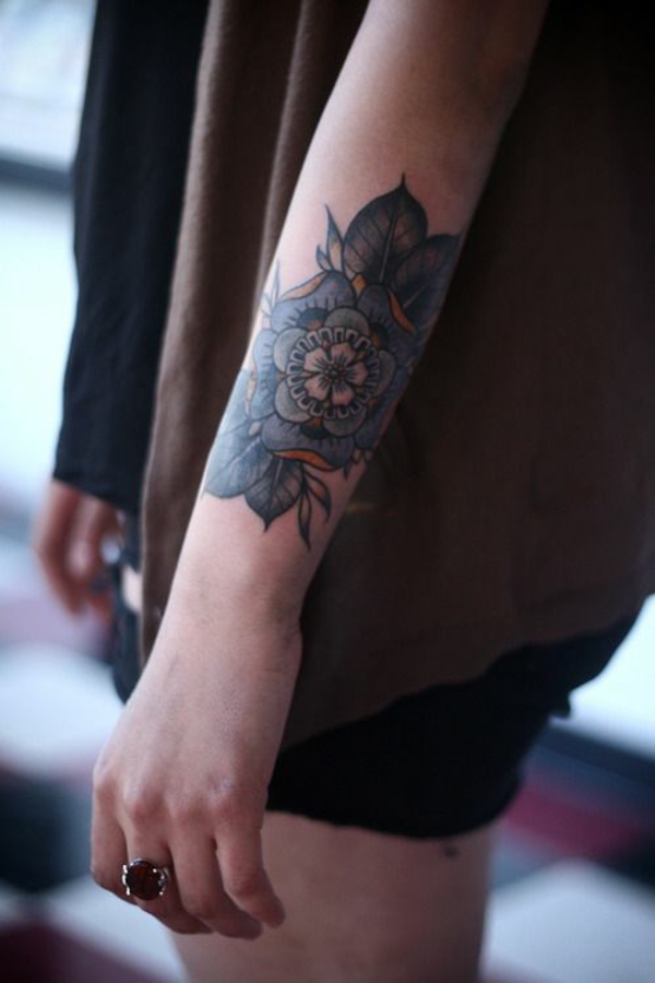 forearm tattoo templates flowers