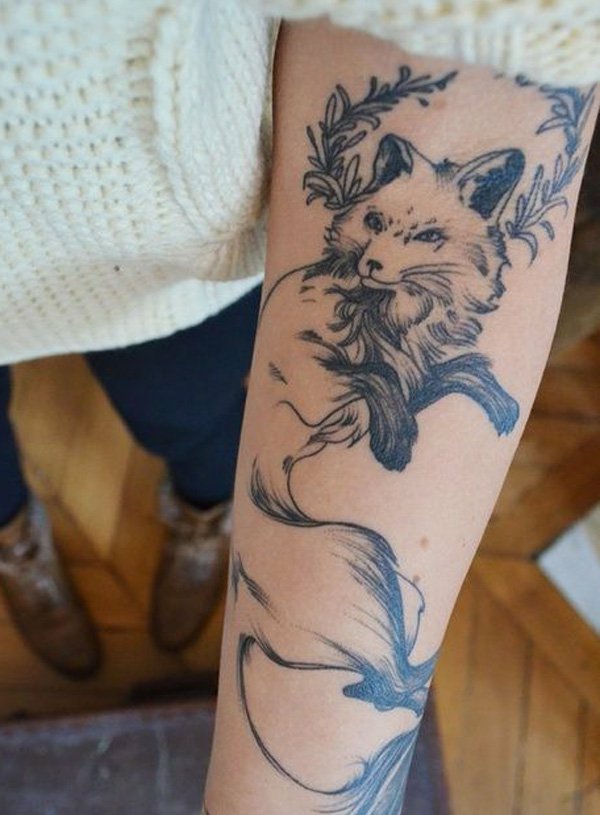 forearm tattoo templates fox