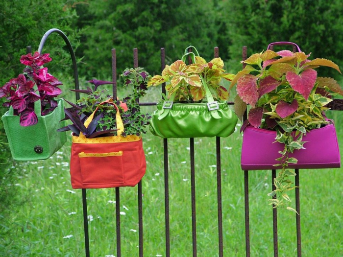 upcycling van ideeën met gebruikte tassen van tuinideeën voor weinig geld