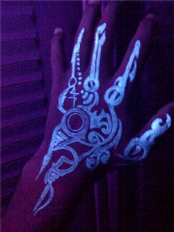tattoos black light tattoo skeleton hand