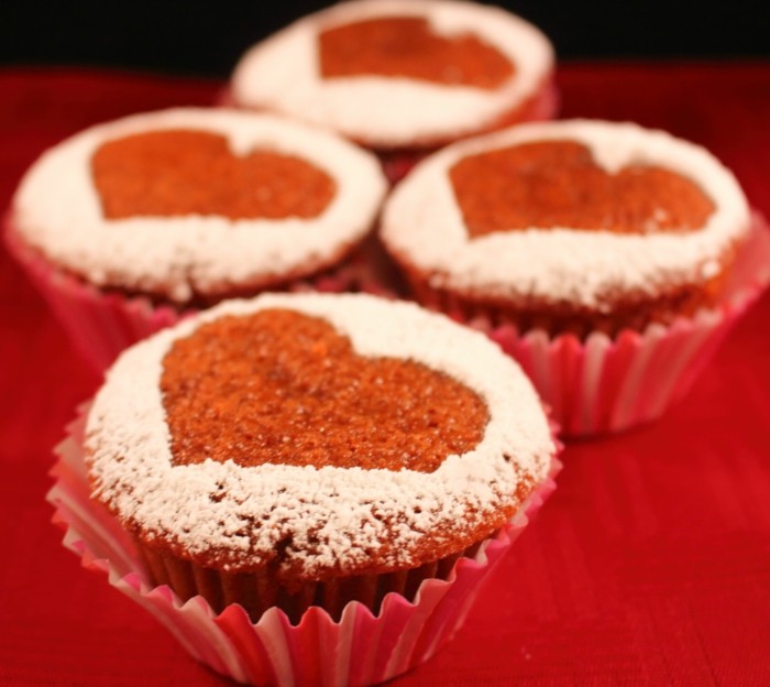 Ημέρα του βαλεντίνου καρδιά muffins