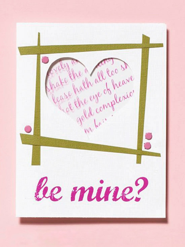 valentines day idea card pink