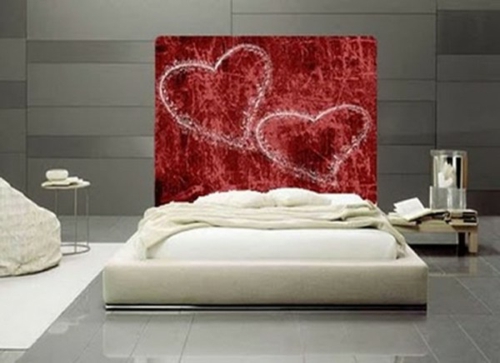 عيد الحب غرفة نوم جدار الفن قلوب