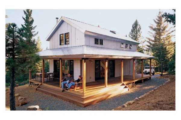 veranda bygge amerikanske tømmerhus med veranda