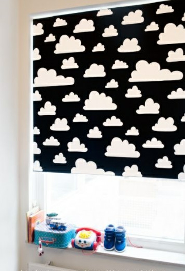 слънчево заслепени детски стаи ролос облаци модел