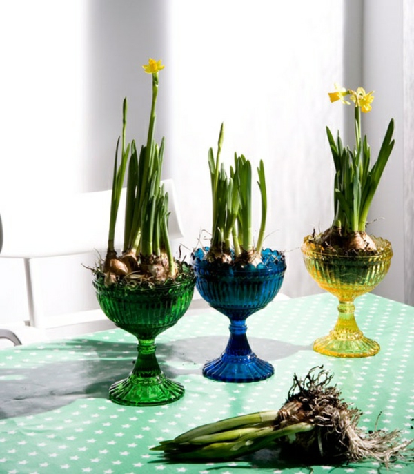 mesa de ornamento narcisos tazas de hielo