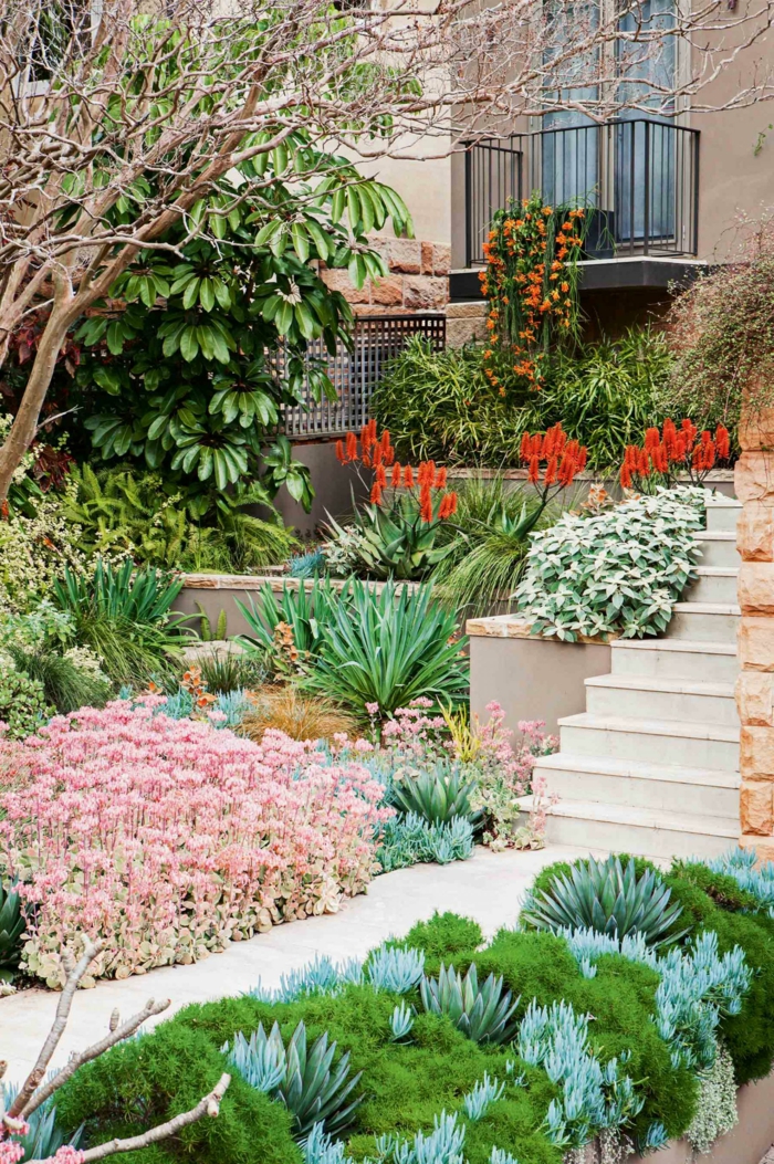 μπροστά κήπο δημιουργήσετε σκάλες κήπου λουλούδια ιδέες κήπων