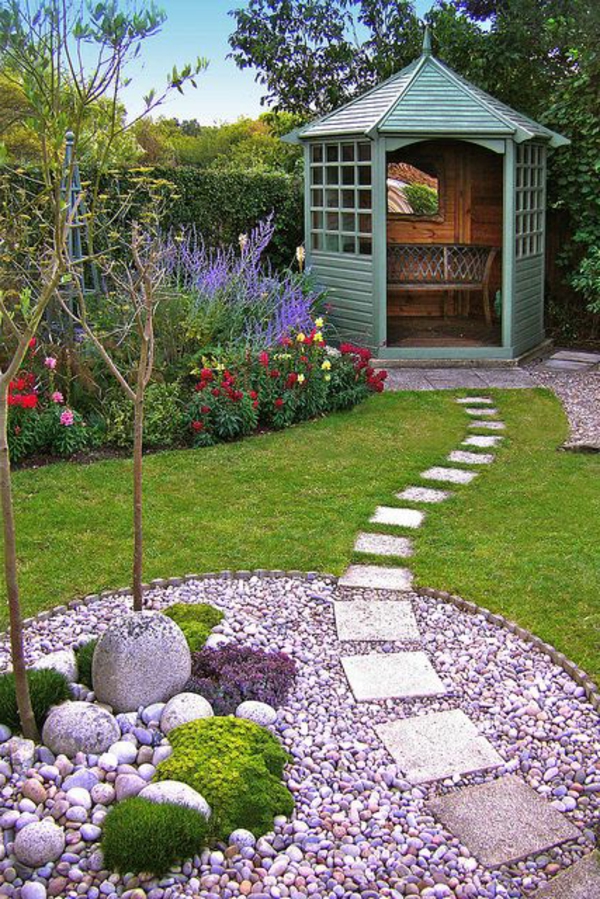 garden design pebbles plant