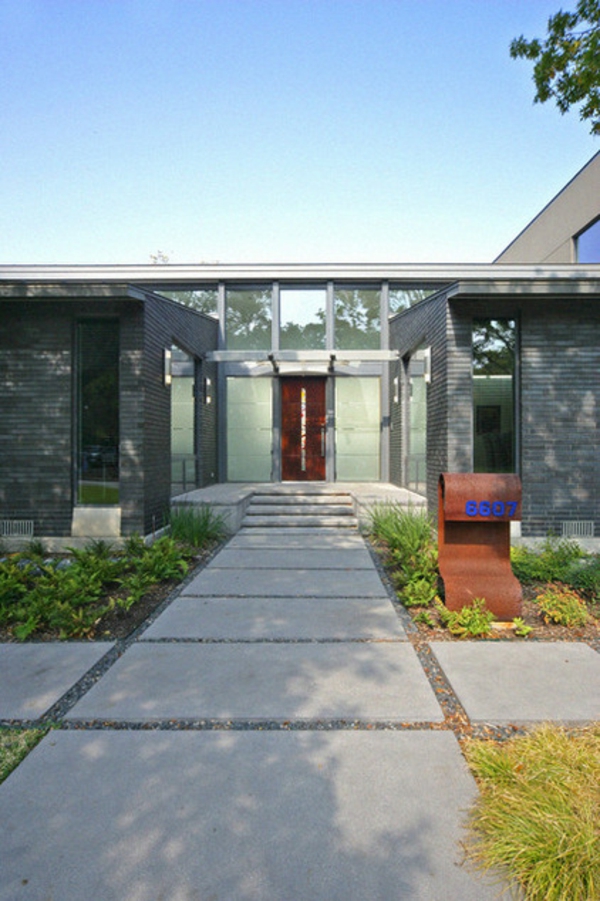 μπροστινή αυλή σπίτι αριθμός σχεδιασμό letterbox μοντέρνα αρχιτεκτονική