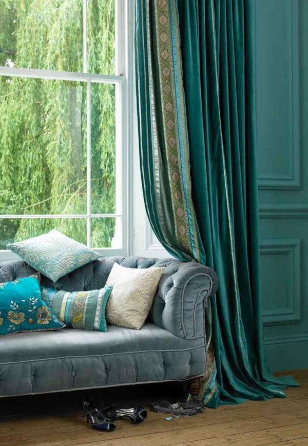 gardiner turkis gardin uigennemsigtig orientalsk stil sofa kaste pude kaste puder