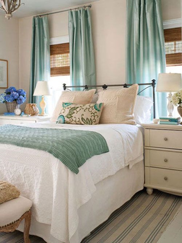 gardiner turkis gardin ugjennomsigtig soveværelse gardiner seng sengetæppe
