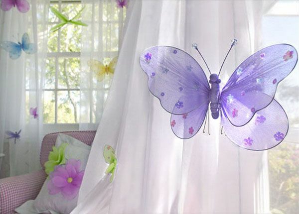 Ejemplos de decoración de cortinas y gardin de mariposas