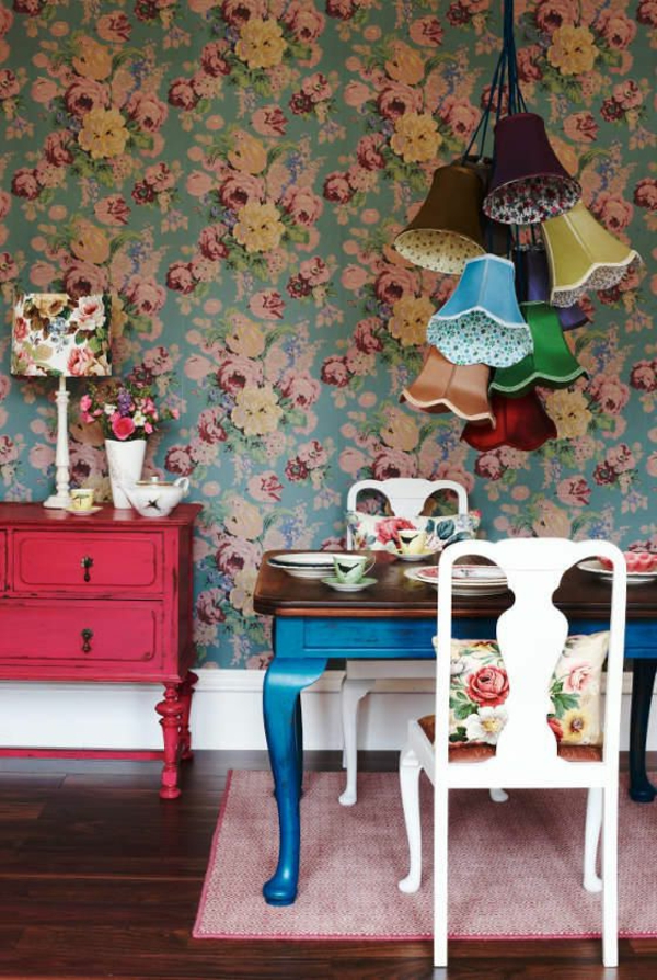 walls shape wallpaper floral motifs rose wallpaper