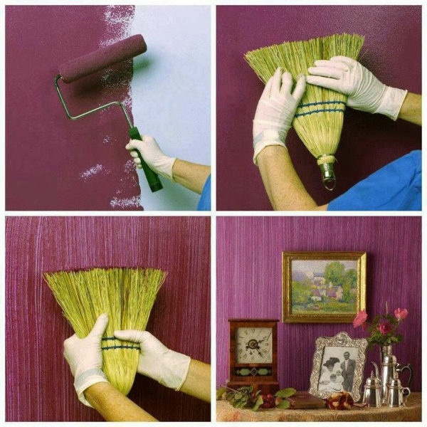 walls diy paint broom