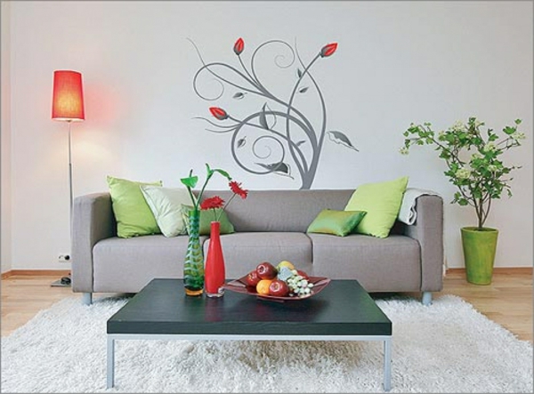 walls painting ideas living room wall decals flowers