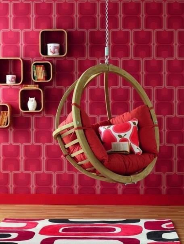 væg tæppe dekoration pink swing pige room ideer