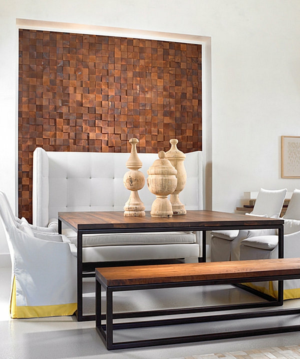 Kvadratai gyvenamasis kambarys pietų stalas suoliukas sienų apdaila su mediena