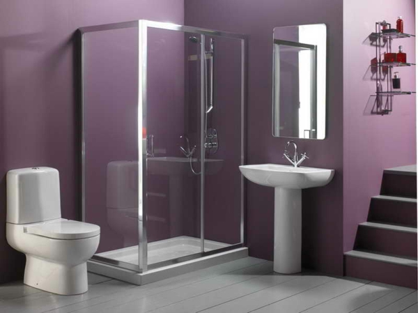 墙面漆浴室暗墙颜色浴室紫色紫色趋势颜色2014年