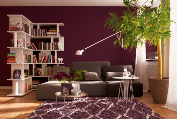seinä maali marja kaunis elävä trendi värit lounge moderni seinä suunnittelu olohuone