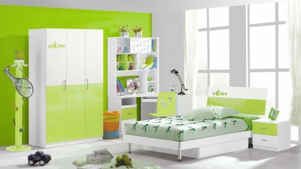 colores verdes decoración de la pared acento brillante