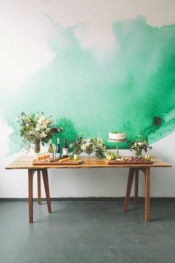 pared pintura decoración color verde pared diseño arte