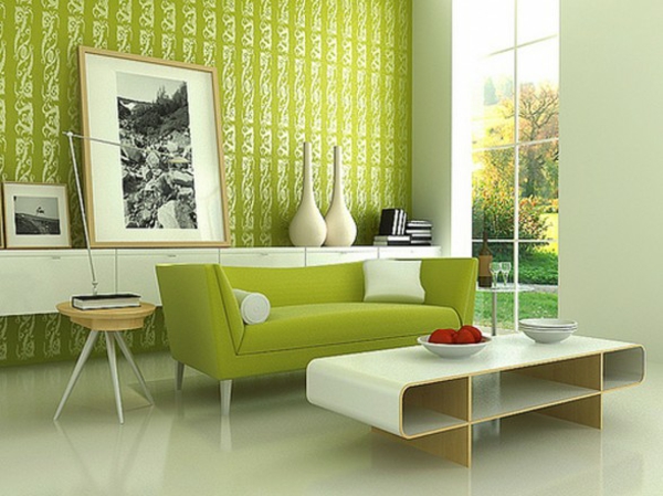 pared pintura verde color ideas pared diseño patrón sala de estar